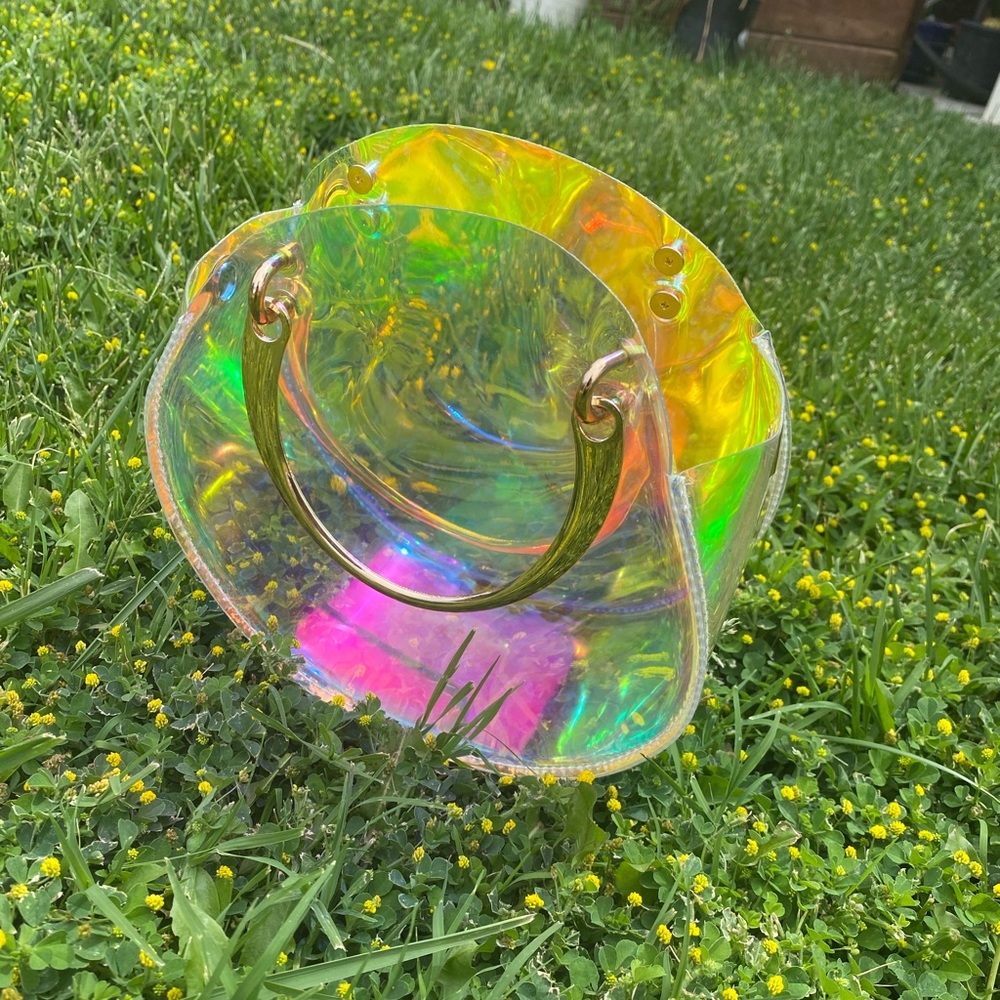 Iridescent Holographic PVC Rainbow Purse 🌈✨